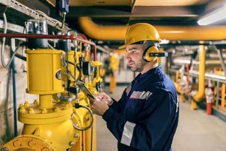 Instrumentation Automation Process Control Maintenance engineer inspecting valves.